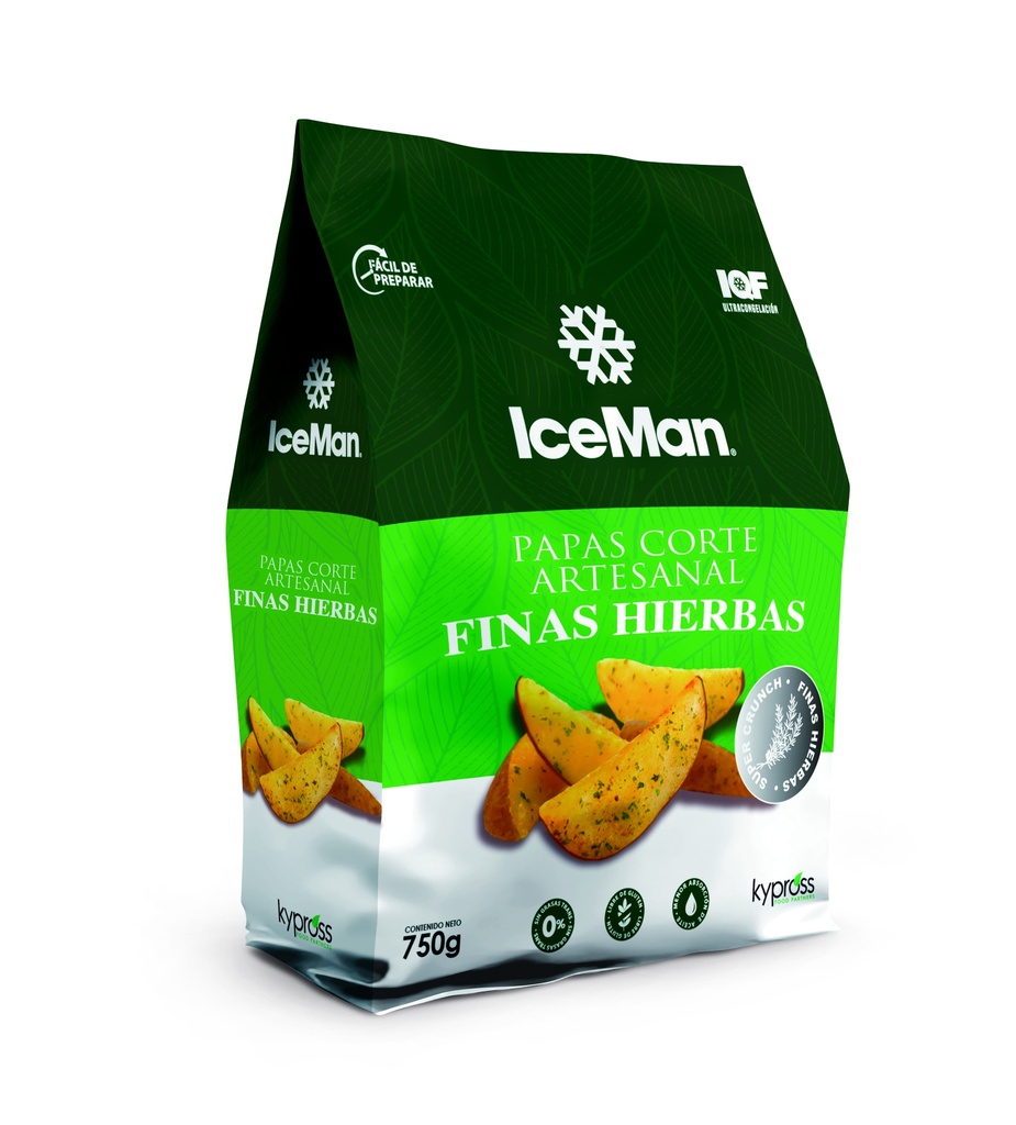 IceMan Papas Corte Artesanal Finas Hierbas - 750 gramos